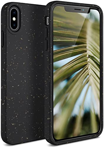 ONEFLOW Sama Sama Case kompatibel mit Apple iPhone XS Max – Nachhaltige Handyhülle aus Pflanzenfasern, Hülle biologisch abbaubar ohne Plastik, vegan und umweltfreundlich – Schwarz