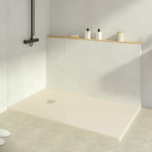KOES - Kunstharz-Duschwanne Modell INDO – 100x120 – Creme RAL 1013