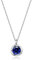 immobird Halskette Damen 925 Sterling Silber mit September Geburtsstein Saphir Rosenform Geschenke Frauen Mutter Freundin