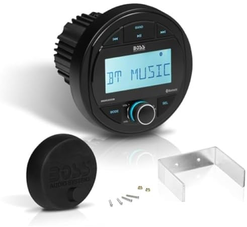 KIT SET PER BOSS AUDIO SYSTEMS MGR300B 1 stereo marino ricevitore AM/FM gauge digital media receiver bluetooth audio streaming waterproof per barca gommone mare, 1 pezzo