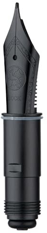 Asvine German Bock #6 Replacement Fountain Pen Nib, Black Broad Point, Equipped with O Rings