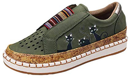 CCOOfhhc Sneaker Damen Schwarz Elegant Workout Plattform Basketball Straßenlaufschuhe Elegant Sportlich Laufen Stretch Schuhe Slip on Outdoorschuhe Sommer Freizeitschuhe Laufschuhe