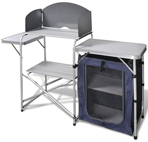 Chaduof Armario de Cocina de Camping Plegable Estructura de Aluminio, Mueble Fregadero, Mueble Baño Cocina, Modulos De Cocina, Armario Baño Cocina - 41330