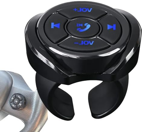 Pulsante Telecomando Volante Auto - Pulsante Multimediale Wireless Per Auto Telecomando | Telecomando Musicale Multimediale Per Auto | Ricevitore Multimediale Per Riproduzione Musicale Per Auto, Telec