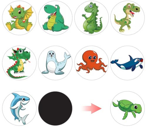 Cipszoely 10 PCS Potty Training Stickers - Color Changing Dinosaur Kids Toilet Seat Stickers for Boys
