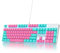 SbocKeeb Full Size Mechanische Gaming Tastatur 104 Tasten with Nummernblock,Kabelgebundene RGB LED Tastatur mit Rote Schaltern, Anti-Ghosting QWERTY Amerikanische Layout V200-Miami