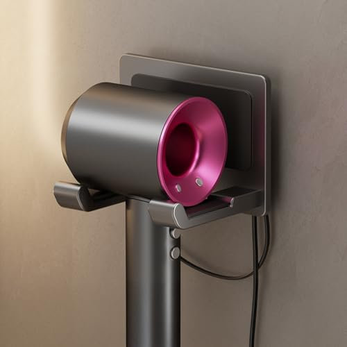 FANXIYA Porte Seche Cheveux, Support Sèche-Cheveux Mural Adhesif,Porte Seche Cheveux sans Percage pour Dyson, Accroche Rangement Seche Cheveux pour Salle de Bain