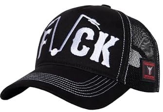 King Kerosin Herren Cap Trucker Cap Mesh Cap Lucki Maurer Ludwig Maurer Limited Edition Rocker Biker Star Koch Statement Stitching F*ck