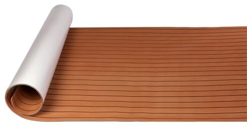 JYMALISA Boat Flooring 600/900/1200x2400mm Teak Flooring Self Adhesive EVA Boat Yacht Marine Flooring FauxTeak Decking Sheet Pad Foam Floor Mat