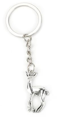 MUCOOS Wunderschöner Kleiner Silberner Hirsch Schlüsselanhänger, Süßer Wächter Schlüsselanhänger, Glücksbringer, Geschenk Für Frauen, Geschenk Zum Schulanfang, Geburtstagsgeschenk