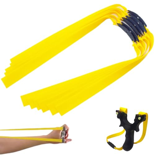 OUDQFCJ 6 Stück Steinschleuder Gummi, Flat Slingshot Gummi, Steinschleuder Ersatzgummi, Ersatzgummibänder, Schleuder Katapult Slingshot, Rubber Bands fit Most Stark Slingshots