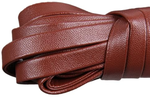 Blausky 15mm x 5m Lederschnur aus PU,Lederriemen Meterware Flaches Lederband Reißfeste Lederschnüre,Kunstlederband Bänder Zum DIY Basteln Dekorieren Handykette Haarnadel Taschenkette,Kaffee