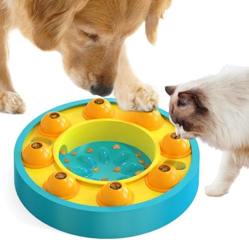 Yirochan Interaktives Hundespielzeug für langsames Füttern, 2-in-1 Hunde-Puzzle-Spielzeug, Leckerli-Spender für Hunde und Katzen, Puzzle-Futterspender für Hunde, IQ-Training, lustige Fütterung