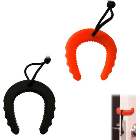 2 Stück Türkordel Klemmschutz, Türstopper Klinke,Klemmschutz für Türen,Türklinken Stopper,für Türen Haustier und Kinder Fingerschutz, Schwarz + Orange