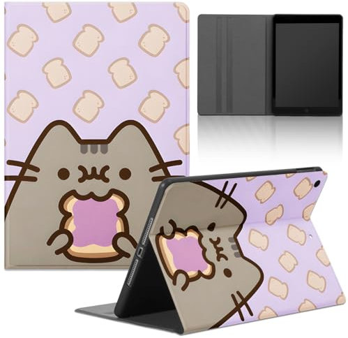 Tablet Cover per Samsung Galaxy Tab A8 10,5 2022/2021 SM-X200/X205, Cute Cartoon Cat Pusheen Motivo Moda Design con Funzione Pelle PU Holder Flip con Regolabile Tablet Protezione Case,Cartoon