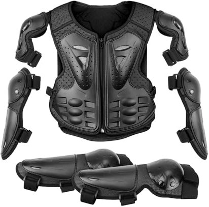 Giacca protettiva per moto, Youth Dirt Bikes Gear per bambini, armatura con ginocchiere, gomitiere, protezione per braccio, protezione per bambini, per sport all'aria aperta