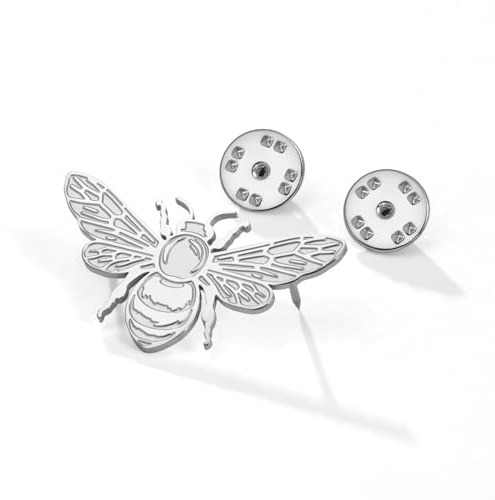 Honigbienen-Brosche, Vintage-Stil, Doppelkopf, Stehkragen, Anstecknadel, Insektenmotiv, Modeschmuck