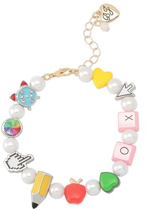 Betsey Johnson Damen-Perlenarmband, gerade, Back to School
