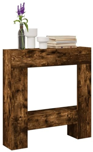 AJJHUUKI Accesorios para chimenea y estufa de leña, marco para chimenea, roble ahumado, 81 x 18 x 82 cm, madera de ingeniería