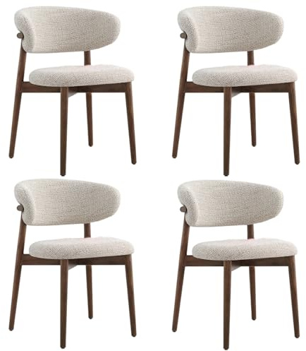 SJDUYD Esszimmerstühle aus Massivholz, modernes ergonomisches Esszimmerstuhl-Set, Wohnzimmer-Hotelstühle, Restaurants, Stoffstühle, Softpack-Stühle 4 Pieces