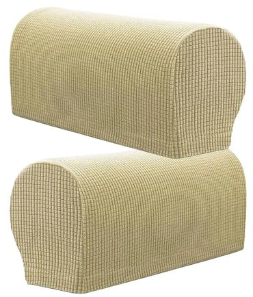 GSJNHY Sofa Armlehnenbezüge 2pcs Stretchable Couch Sofa Armrest Covers Furniture Settee Arm Slipcover(Beige)