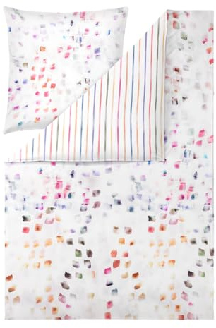 ESTELLA Bettwäsche Audrey 4837 985 Multicolor Mako Satin Streifen Punkte Kleckse Gestreift Kleckse Bunt Aquarell