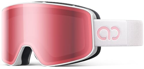 Lamicall Ski Goggles, Skiing Goggles - 【HD Anti-fog Lens】 UV400 Protection Snow/Snowboard Goggles with Wide OTG Over Helmet Compatible, Cat 3, Anti-glare for Men & Women