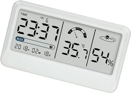 Phefop Digitales Hygrometer, Genaue Elektronische Temperatur- und Feuchtigkeitsmessgeräte mit Klarem LCD-Display für den Innenbereich Im Gewächshaus und Garten (Typ 2)