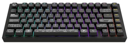 Dark Project ALU TERRA Nova R2 (schwarz) – Kabellose mechanische Gaming-Tastatur, ANSI ENG, Hotswap, G3MS Moonstone gefettete Schalter und Stabilisatoren, Flexdichtungshalterung, Aluminium, 75 % (81