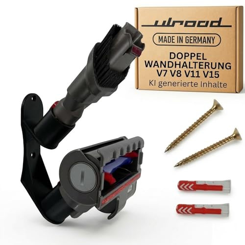 Zubehör Halterung passend für Dyson V7 V8 V11 V15 Wandhalterung Düse Fugendüse Bürste (1 Stück Schwarz)