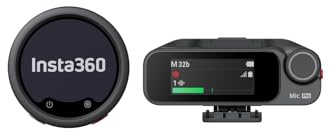 Insta360 Mic Pro (1TX + 1 RX) - microfono per iPhone/videocamera/Android | Microfono lavalier wireless, cattura video, Bluetooth, display E-ink personalizzabile,3 mic, microfono professionale per vlog