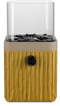 tepro Tisch-Gasfeuerstelle quadratisch mit Glasaufsatz, inkl. Dekosteine, Edelstahl-Brenner, kompakt für Outdoor, Terrasse, Balkon, Gartentisch, 16 x 16 cm, Beige