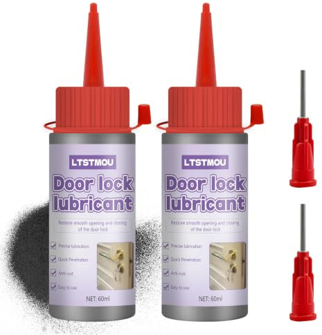 60ML*2 Graphite Powder, Schließzylinder Spray, Graphitpulver fur Schlosser | Graphitpulver Turschloss, Graphitschmiermittel Für Fensterscharnieren, Türschlösser, Schlüssel, Tür und Fensterschienen usw