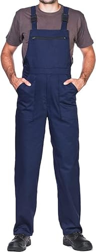 MAZALAT work wear Salopette da Lavoro Uomo, Taglie Grandi S-3XL, Made in EU, Colori Diversi, Tuta da Lavoro Uomo Qualità, Blu Navy, M