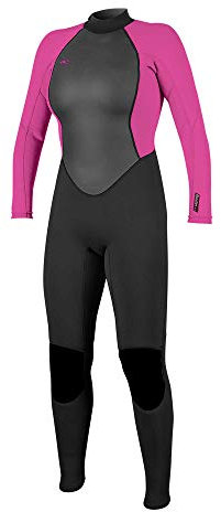 O'Neill Damen Reactor II 3/2mm Back Zip Full Wetsuit Neoprenanzug, Black/Berry, 8
