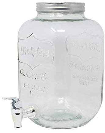 DRULINE 4L Getränkespender Dispenser Zaphahn Transparent 15 cm x 15 cm x 26 cm