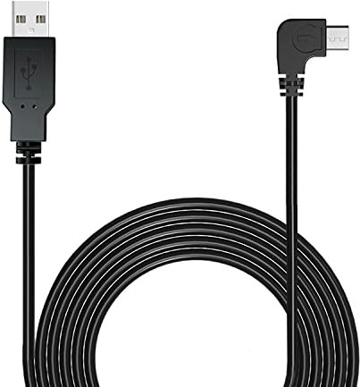 Dash Cam Power Cord, 11.5Ft Micro USB Charging Power Cable for Car Dash Camera Mirror Camera Right Angle Micro USB Cable by YQMAJIM