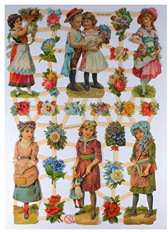 Glanzbilder EF 7282 Kinder Liebe Mädchen Puppe Posiebilder Scrapbook Deko GWI 607