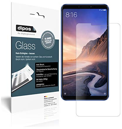 dipos 2x Displayschutzfolie 9H matt für Xiaomi Mi Max 3 | Antireflex, entspiegelnd, bricht und splittert nicht, kein Echtglas, Anti-Shock, kratzfest, blasenfrei, selbstklebend