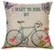 Xmiral Kissenbez黦e Kissenh黮len Leinenmischung Fahrrad Drucken Zierkissenbez黦e Versteckter Rei遶erschluss(45 x 45 cm,B)
