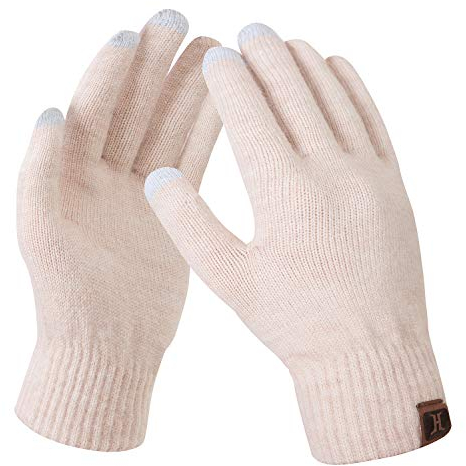 Bequemer Laden Damen Winter Warme Touchscreen Handschuhe Beige