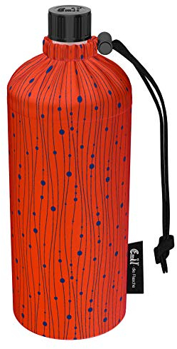 Emil Trinkflasche aus Glas für Mädchen & Jungen isolierte Glasflasche für Schule, Freizeit, Sport: Kinder & Eltern BIO Koralle 0,6l