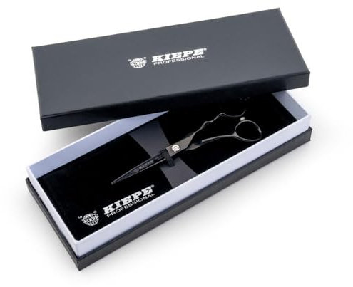 Kiepe Monster Cut Serie 2814 Professionelle Haarschneideschere 5 Zoll - Schwarz Titanbeschichtet, Ergonomischer Griff, Konvexe Rasierklinge, Präzisionsschere für Friseure und Stylisten, Made in Italy