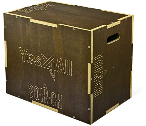 Yes4All Plyo-Box aus Holz, 3-in-1, rutschfeste Step-Up-Box für Workout, plyometrische Sprungbox für Seilspringen, Springen, Ausfallschritte, Kniebeugen und Dips