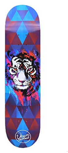 Vamos Skateboards Tiger Skateboard Deck | 100% Canadian Hardrock Maple | mit Griptape & Sticker | Diverse Größen 7.75 bis 8.50 (7.50)