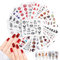 VETPW 24 Pcs Nagelsticker, Nagelaufkleber Wassertransfer Nagel Abziehbilder mit Muster Schlange Blumen Engel Brief für Nail Art Dekoration, DIY Nagel Tattoo Aufkleber NagelDesign Maniküre