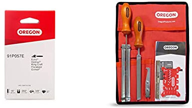 Oregon Chainsaw Chain for 16-Inch (40 cm) Bar 57 Drive Links Low-Kickback Chain fits Titan (91P057E) & 4.0mm (5/32-Inch) Chain Sharpening and Bar Maintenance Kit for 1/4-Inch, 3/8-Inch(558488)