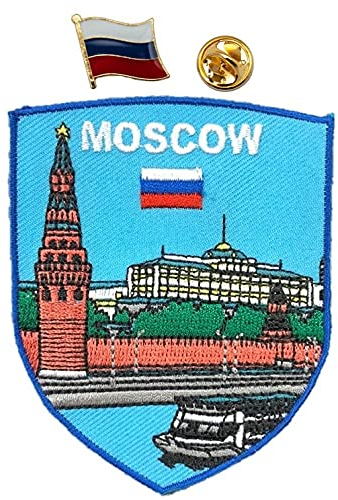 A-ONE Anstecknadel, Moskva-Flussszene und Russland-Flagge, dekoratives Zubehör für einfarbige Hemden, Anzüge, Kleidung, Qualitätsmerkmal Nr. 308P, 2 Stück