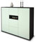 Stil.Zeit Highboard Kommode Quinta, Korpus anthrazit matt, Front Farb-Design Eisblau (136x108x35cm), Push-to-Open Technik & Leichtlaufschienen