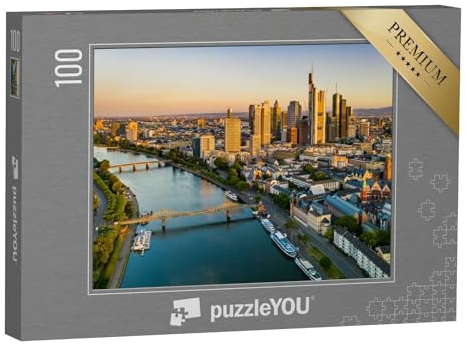 puzzleYOU: Puzzle 100 Teile „Abend über Frankfurt am Main“ – aus der Puzzle-Kollektion Skyline Frankfurt